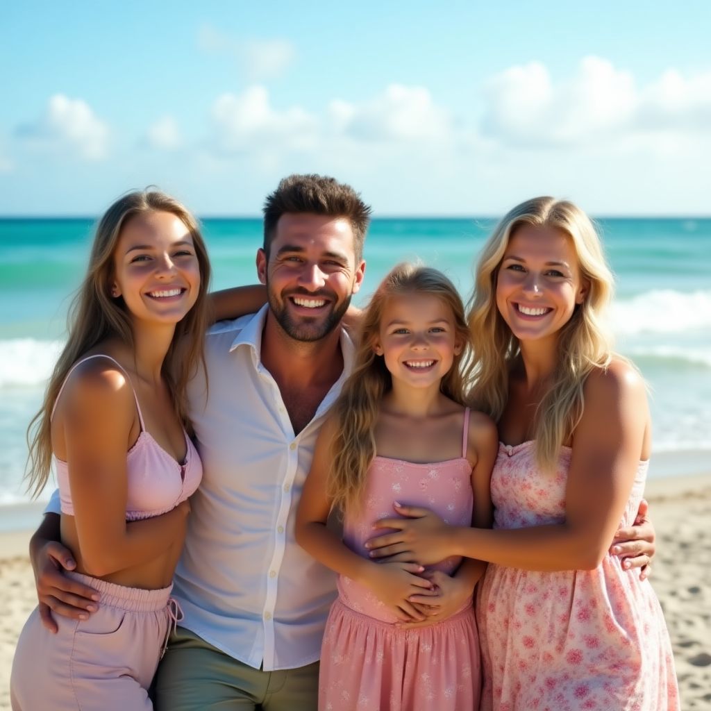 Fotografía de la familia Martínez durante sus vacaciones
